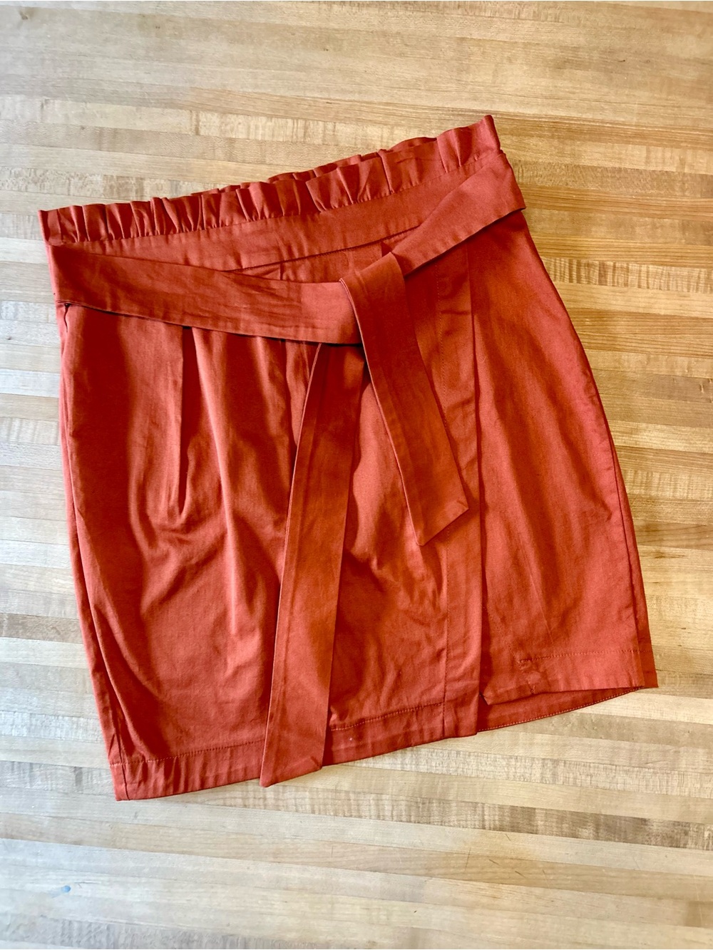 Sans Souci Rust Tie-Waist Mini Skirt